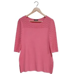 Misook Women's Sweater Pink 3/4 Sleeve Size XS